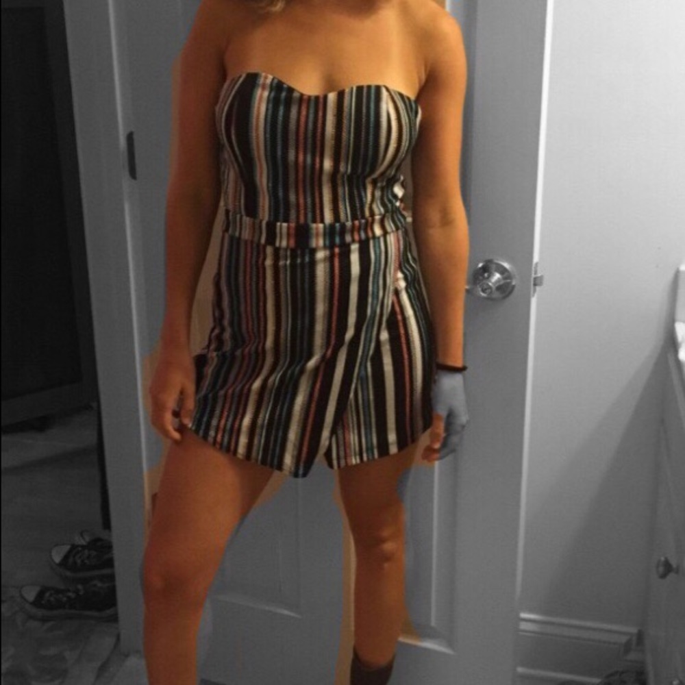 Striped summer romper